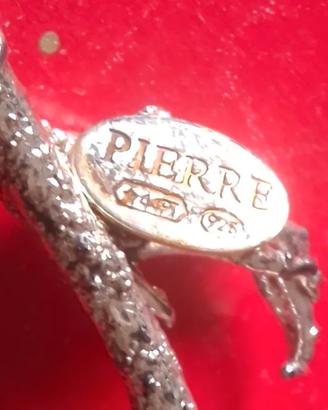 Artistico fiore in argento 925 firmato Pierre Gioi