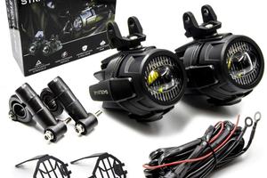 2 FARETTI MOTO 40W LED OMOLOGATI+STAFFE+CABLAGGIO