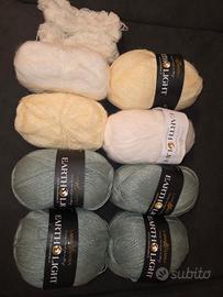 Gomitoli Earth Life + Earth Light bianco e verde