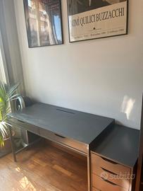 scrivania ikea con cassettiera