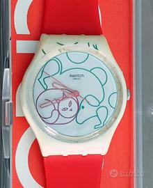 Swatch Gent Cat&Dog rosso 34mm con custodia