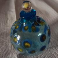 Boccetta azzurra portaprofumo vetro Murano