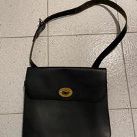 Borsa a tracolla vintage in pelle nera