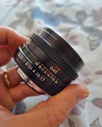 Obiettivo VIVITAR manuale PK 50mm F1.7 + access.