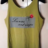 T-shirt canottiera verde ragazza testo poetico