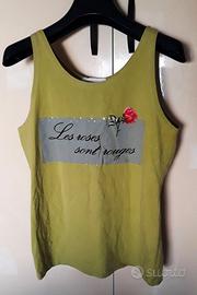 T-shirt canottiera verde ragazza testo poetico