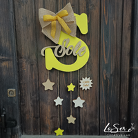 Fiocco Nascita/Fuori porta personalizzato in legno