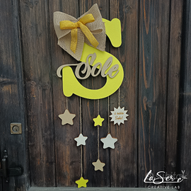 Fiocco Nascita/Fuori porta personalizzato in legno