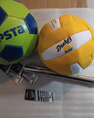 (Spedizione inclusa) POMPA  &  PALLONI DA CALCIO