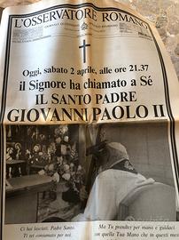 L'ossrvatore romano morte Giovanni Paolo II - 4 pz