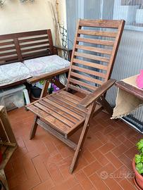 Sedia sdraio in legno Ikea