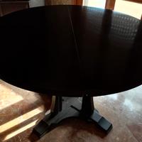 tavolo rotondo legno scuro massello 