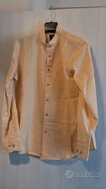 Camicia 100% lino giallo ocra chiaro