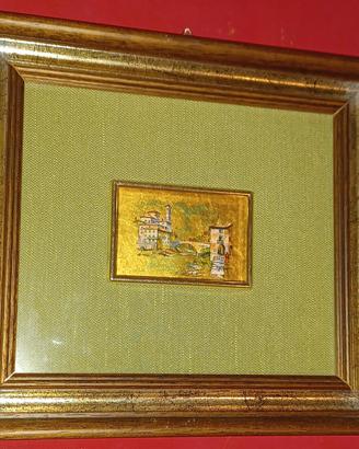 Quadri dipinto foglia oro
