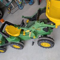 Trattore pedali bambino con carro e benna