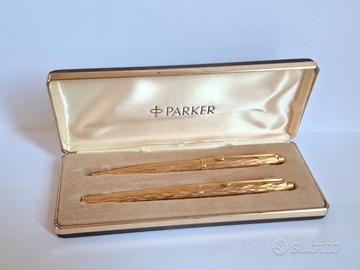 Set Parker 180 Place Vendôme Ecorce oro 14k