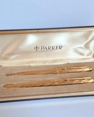Set Parker 180 Place Vendôme Ecorce oro 14k