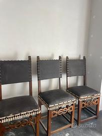 Sedie del 700 in cuoio fiorentino
