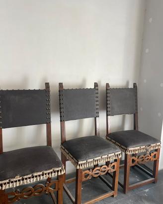 Sedie del 700 in cuoio fiorentino