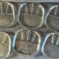 Set 6 piatti in vetro per fonduta Joe Colombo