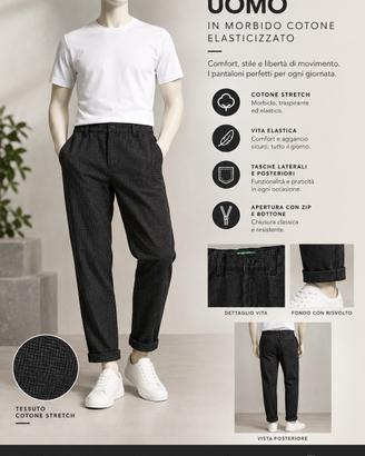 pantaloni uomo Benetton 46