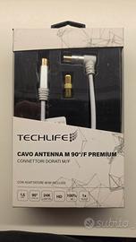 Cavo antenna M 90° /F premium con connettori dorat
