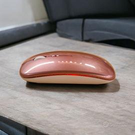 mouse ricaricabile wireless bluetooth rosa/oro