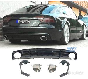 DIFFUSORE AUDI A7 S LINE 16-18 LOOK RS7 NERO LUCID