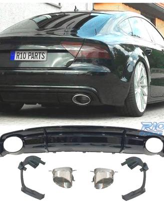 DIFFUSORE AUDI A7 S LINE 16-18 LOOK RS7 NERO LUCID