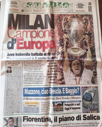 CORRIERE DELLO SPORT MILAN CAMPIONE D’EUROPA 2003