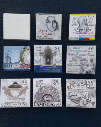 ARGENTO 925 _ 5 e 10 euro ITALIA _ FDC _ PROOF
