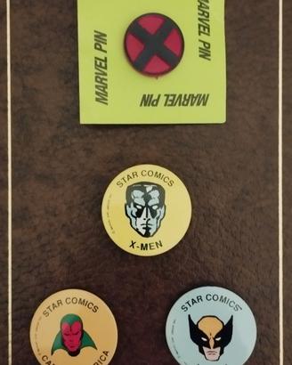 Lotto di 4 spille Marvel 