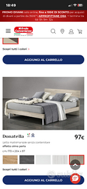Letto matrimoniale compreso di doghe in legno
