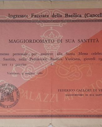 1960: Permesso per l'Udienza di Pap Giovanni XXIII