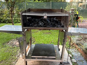 Barbecue in accoaio inox a carbone / legna