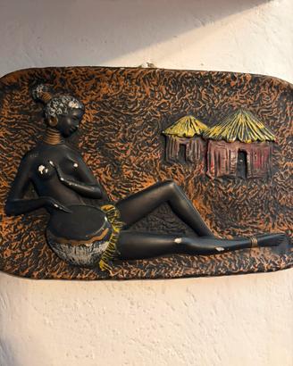 Quadretto africano in gesso