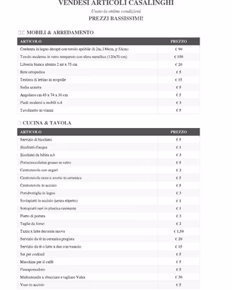 ARTICOLI CASALINGHI e Tante Altre Cose