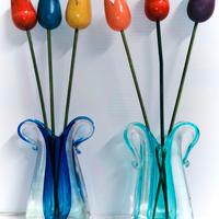 Coppia di Vasi Anni '60 Vintage Vetro di MURANO