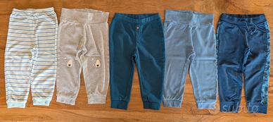 Lotto 5 pantaloni tuta bimbo tg 86/92 (12-24m)