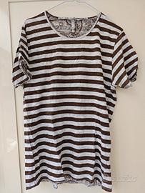 maglia a righe motivo damascato interno 