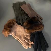 Guanti in lana e pelle