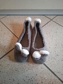 Ciabatte pelose grigie coniglio 38