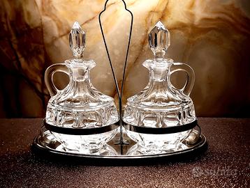 "Cristallo & Metal" — Set per olio e aceto da salo