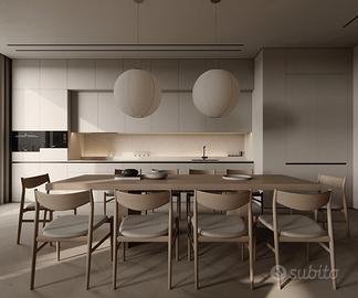 Cucina Moderna L. 3.90m con Doppia Colonna