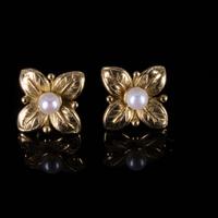 Coppia di Orecchini a Bottone in Oro 18k VINTAGE