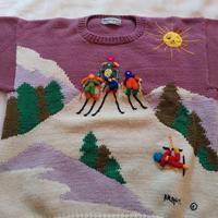 Maglione ricamato montagna TG.M