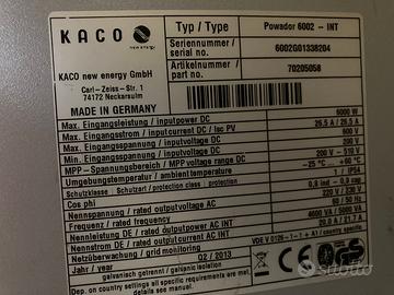 Inverter Fotovoltaico 6KW Kaco Powador 6002