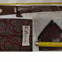 cravatta fantasia damascata fondo bordeaux nuova