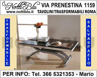 Tavolino Trasformabile 110x70 _ aperto 170x70cm