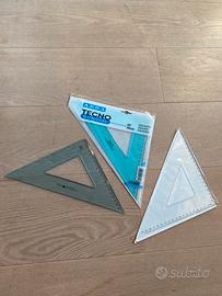 Set 3 squadre isoscele in plastica per disegno